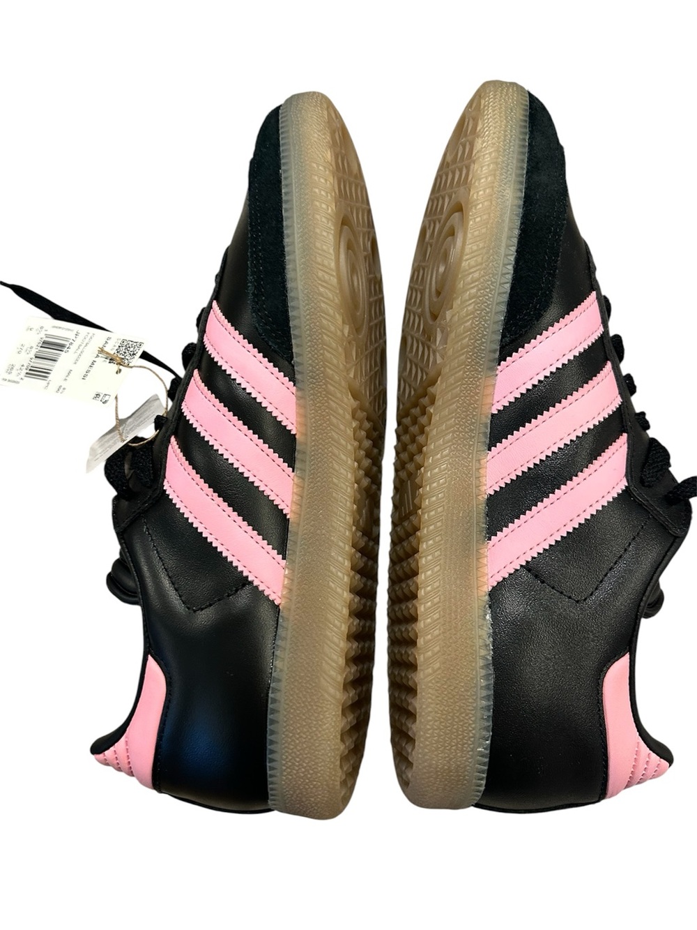 adidas Black & Pink Leather Samba Messi Sneakers Womens 10.5 Men 9 NWT - Picture 2 of 12